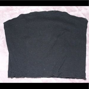 Black Lettuce Edged Tube Top